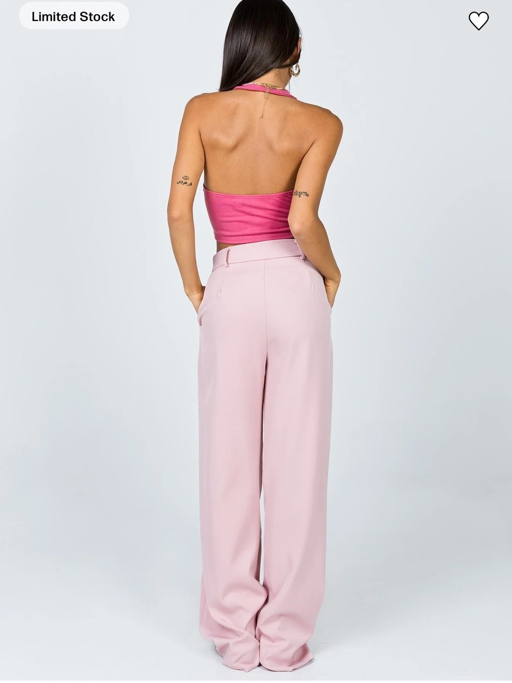 Princess Polly Blush Pink Wide-Leg Trousers - Picture 3 of 6